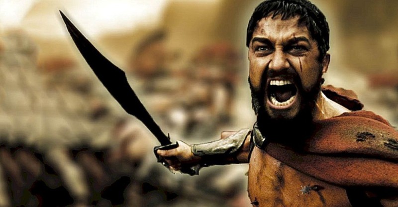 Create meme: this is Sparta meme, king Leonidas , king Leonidas of Sparta