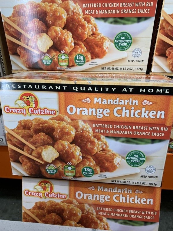 Create meme: orange chicken costco, orange chicken, chicken meat