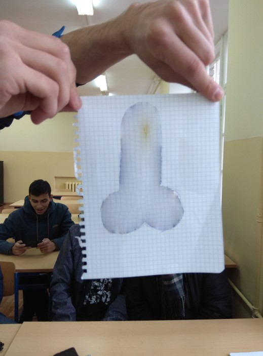 Create meme: a penis , funny humor , in school 