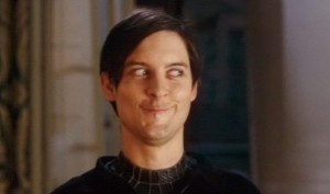Create meme: Tobey Maguire spider man 3, meme Peter Parker, Tobey Maguire meme smile