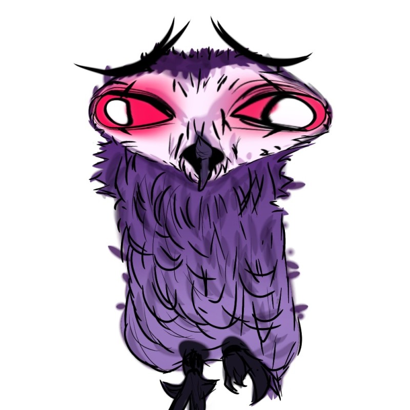 Create meme: The purple owl, the owl is colored, stolas arty