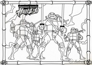 Create meme: coloring ninja turtles