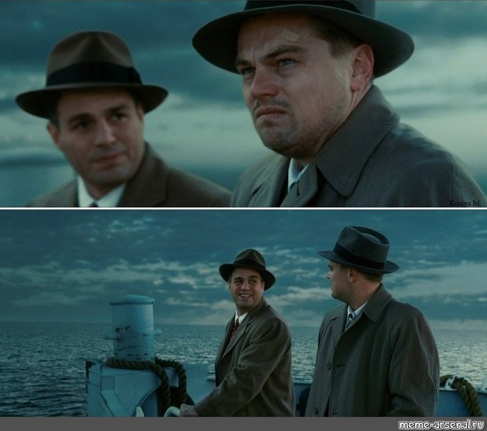 Create meme: DiCaprio island, Leonardo DiCaprio shutter island, meme with Leonardo DiCaprio shutter island