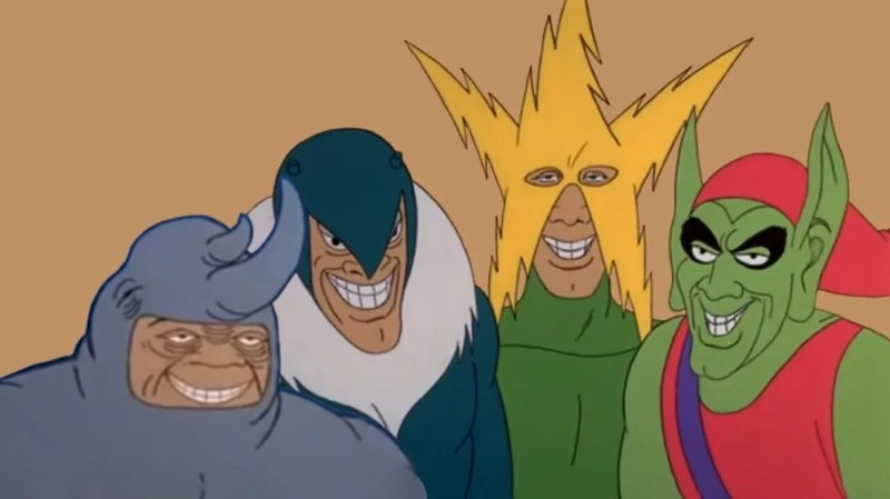 Create meme: meme me and the boys, A meme with Spider-Man villains, spider-man 1967 goblin