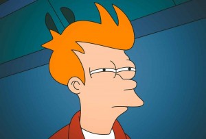 Create meme: fry squinted, fry futurama, futurama fry is suspicious