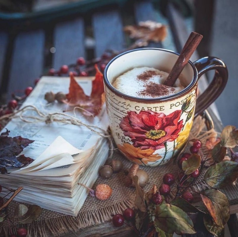 Create meme: autumn coffee, morning coffee autumn, coffee autumn