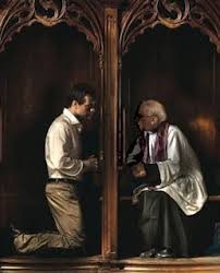 Create meme: painting, confession in the Catholic Church, the confession painting