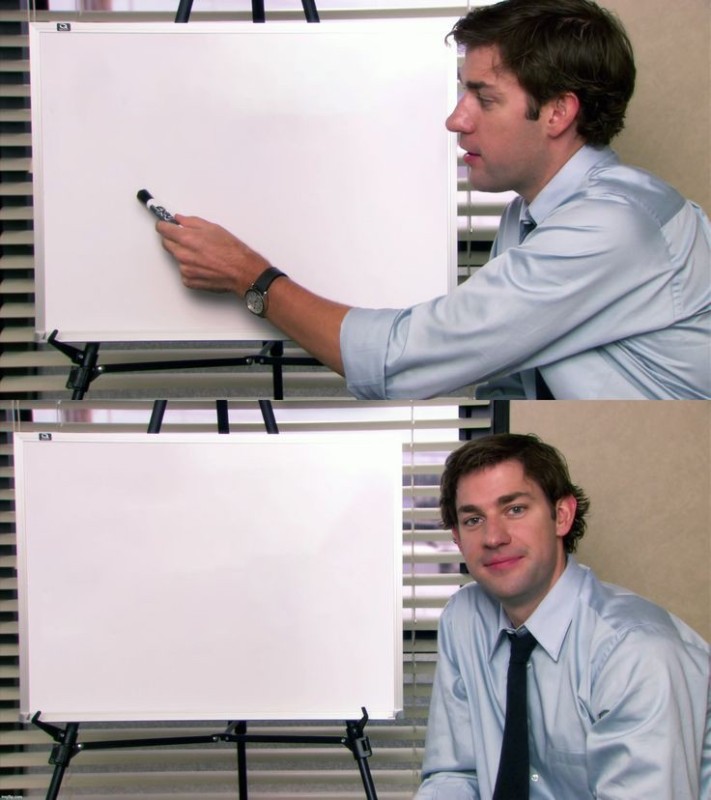 Create meme: Jim Halpert at the Board, TV series office meme, Jim Halpert