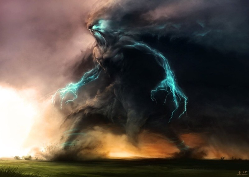 Create meme: Art lightning, The element of lightning, The lightning monster