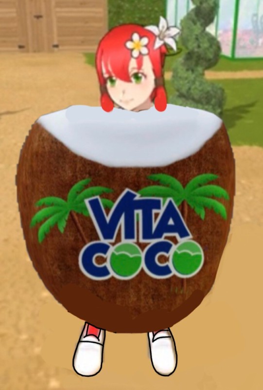 Create meme: coconut, coconut drink, anime