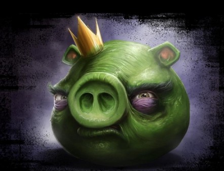 Создать мем: свинья из энгри, король свиней энгри бердс, свинка из энгри бердз