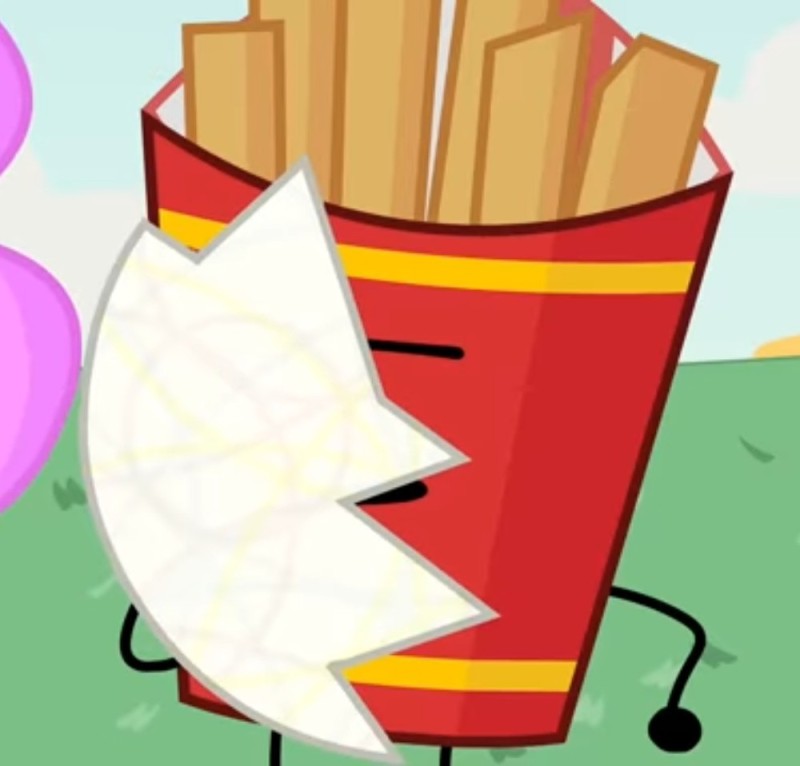 Создать мем: battle for dream island fries, bfdi puffball, battle for dream island