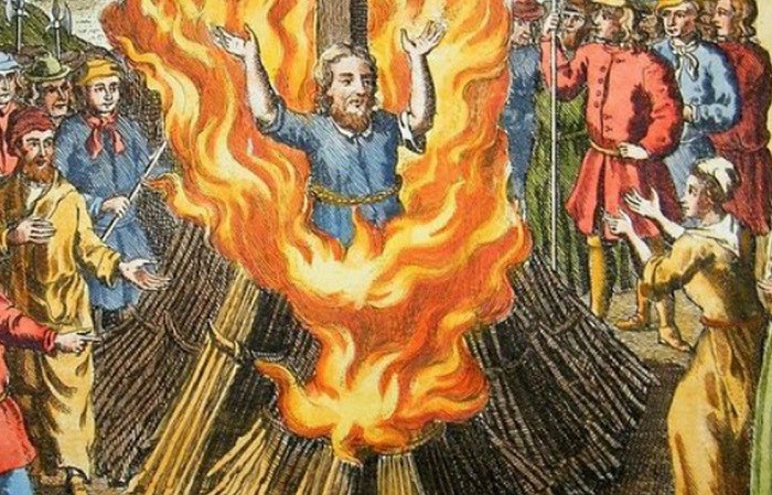 Create meme: Giordano Bruno was burned at the stake, holy inquisition burning of heretics, The burning of Giordano Bruno