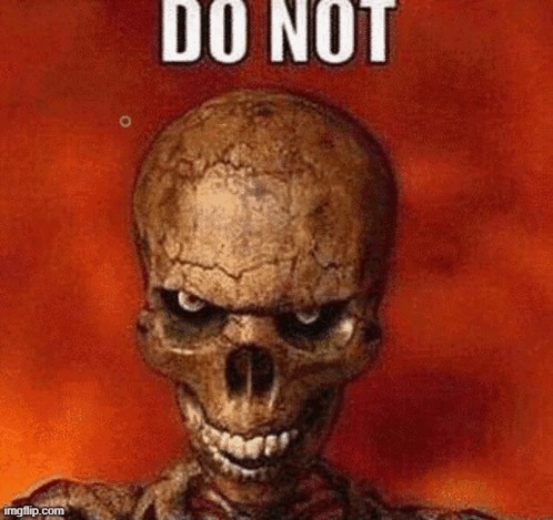 Create meme: the skeleton is scary, skeleton dudets meme, scary skull