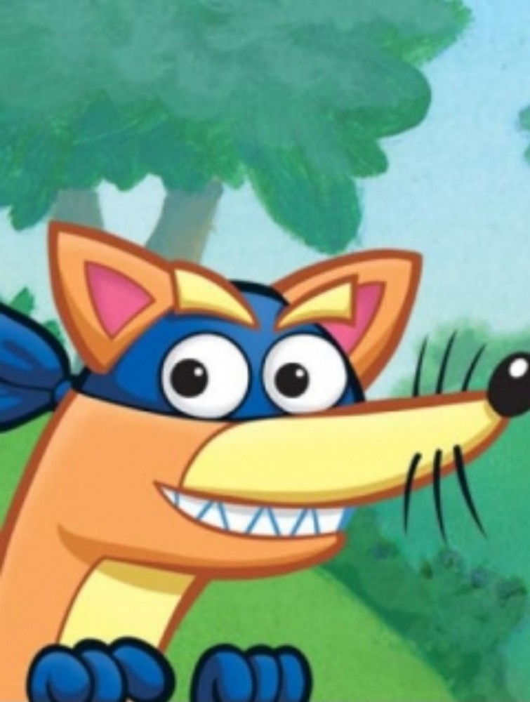 Создать мем "swiper the fox, жулик из даши следопыт, хитрый лис жулик&...