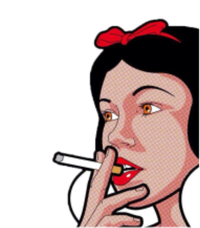 Create meme: girl with a cigarette drawing, Greg Guillemin The secret Life of Heroes, Pop art girl with a cigarette