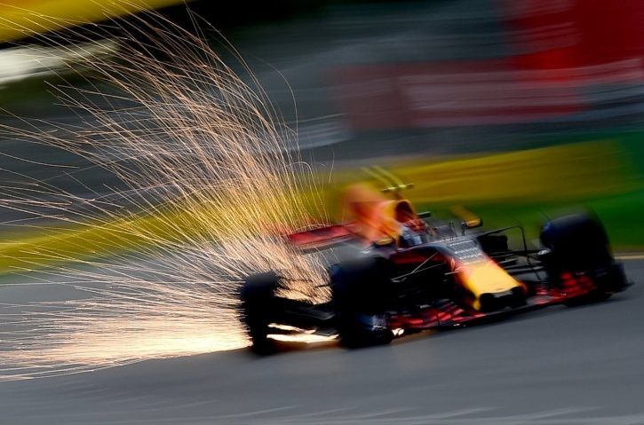 Create meme: race , formula 1 sparks, 2 race cars