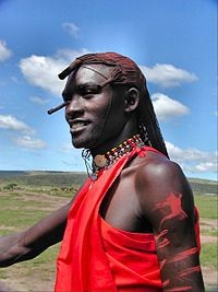 Создать мем: африканский воин масаи, представители негроидной расы, негроидная раса масаи