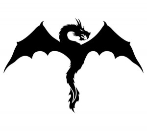 Create meme: a silhouette of a dragon