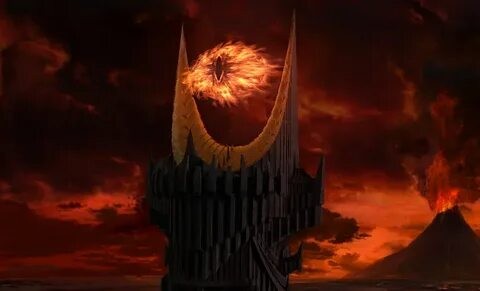 Create meme: the eye of Sauron , of Mordor tower of Sauron, The lord of the rings Sauron the eye