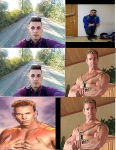 Create meme: guy, Billy Herrington, hachimaki Billy Herrington