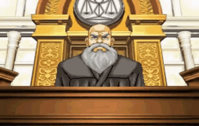 Создать мем: феникс райт судья, судья эйс атторни, судья из ace attorney