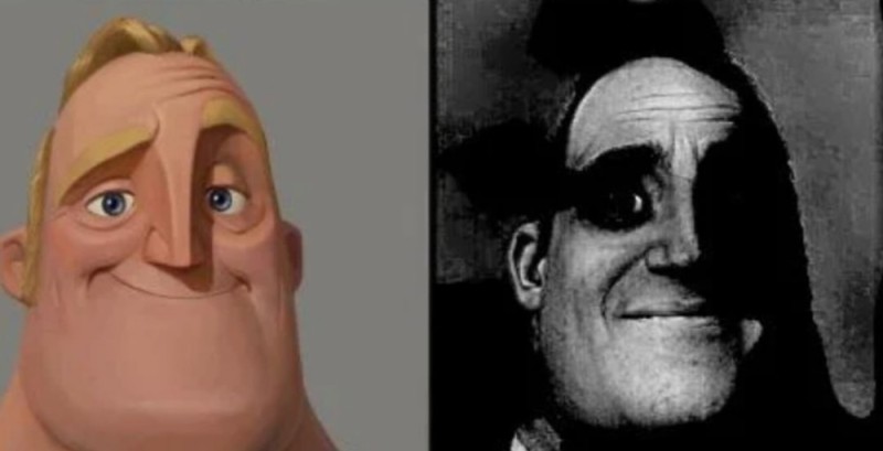 Create meme: mr incredible becoming canny, Mr. exceptional meme creepy faces, mr incredible becoming uncanny