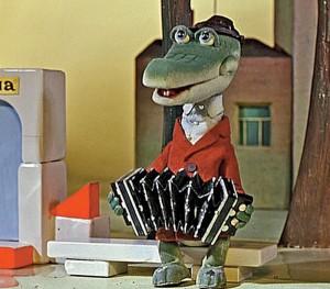 Create meme: Gena and Cheburashka, Shrek GIF, crocodile Gena with accordion