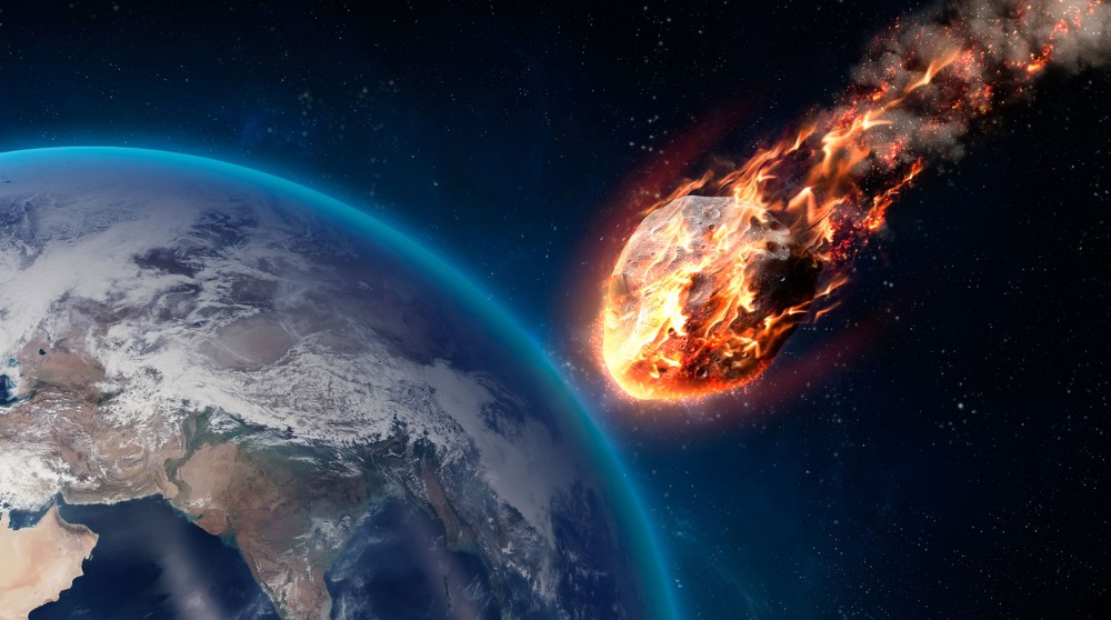 Создать мем: падение метеорита, астероид, астероид летит к земле