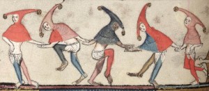 Создать мем: моралите средневековый театр, средневековые миниатюры танцы, средневековье иллюстрации