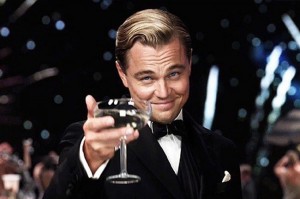 Create meme: Leonardo DiCaprio, Leonardo DiCaprio with a glass of, DiCaprio Gatsby