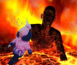 Create meme: people in hell, People burning in hell, boy 