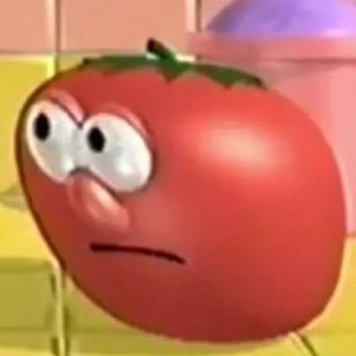 Create meme: veggietales meme tomato, tomato bean, tomato with eyes