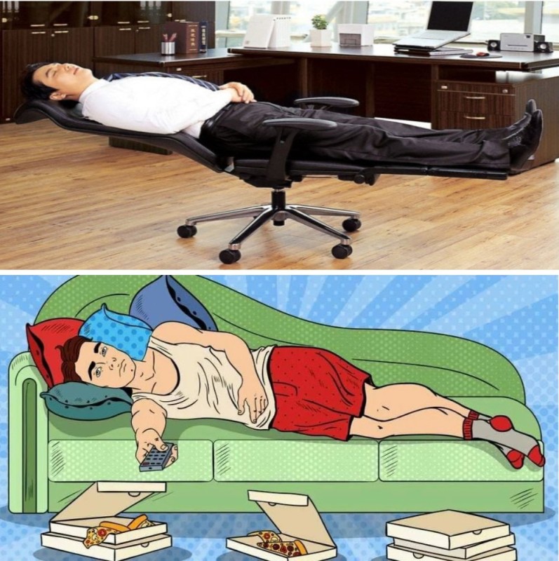 Create meme: reclining computer chair, bummer, a man is lying on the couch 