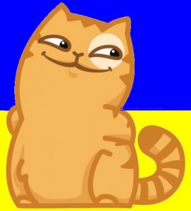 Create meme: cat, stickers peach, Kit Peach-a patriot of Ukraine