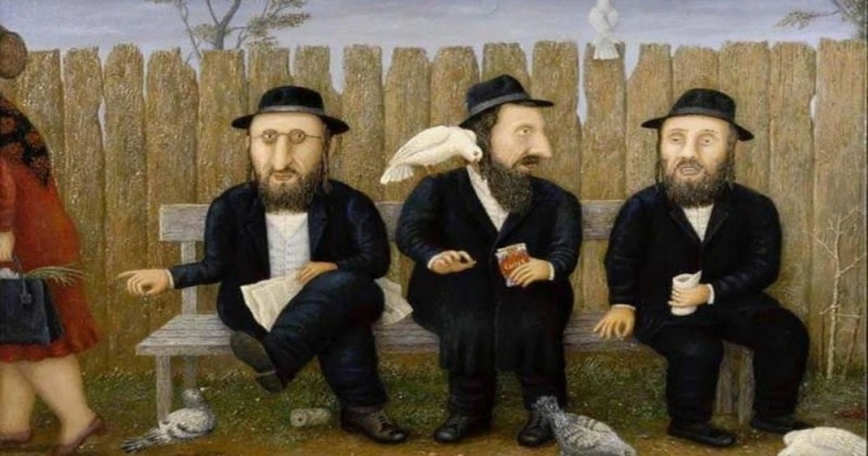 Create meme: two Jews, lyubarov Vladimir artist paintings Jewish, Jewish jokes