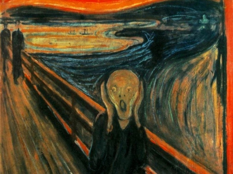 Создать мем: картина крик мунка, эдвард мунк крик 1893, картина эдварда мунка крик
