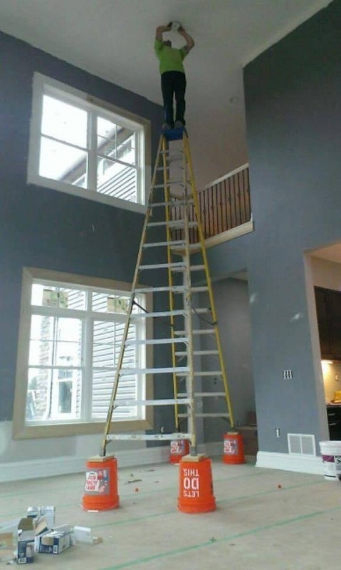 Create meme: the ladder is collapsible, The ladder is funny, Stepladder humor