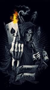 Create meme: death with cards, the skeleton shows the fact, cool skeletons with a gun