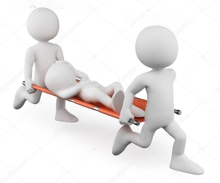 Create meme: The white man, man , A man is being carried on a stretcher