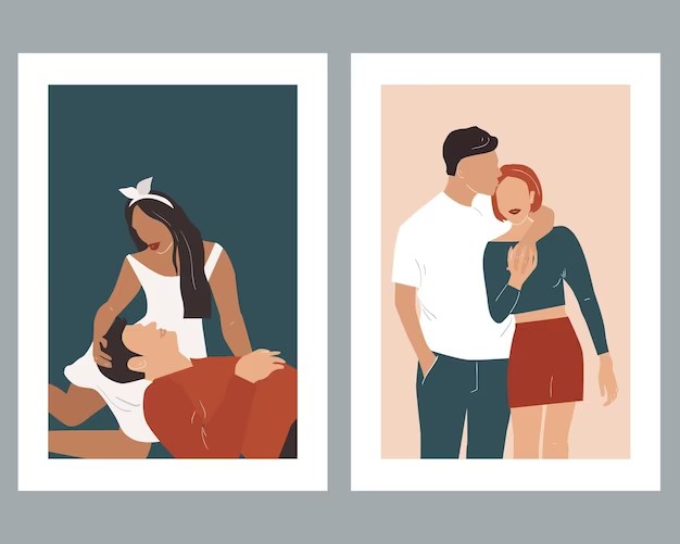 Create meme: a couple in love , vector illustration, couple illustration