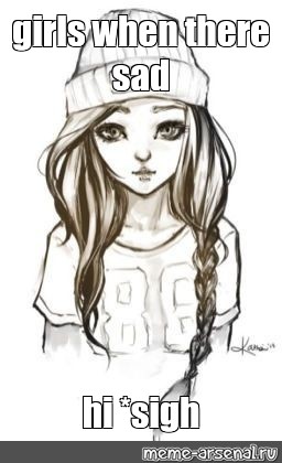 sad tumblr girl drawing