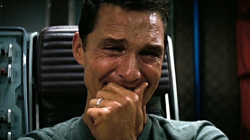 Create meme: interstellar is crying, crying McConaughey, McConaughey crying meme