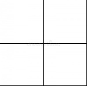 Create meme: empty square, a square divided into 4 parts, A4 sheet divided into 6 parts