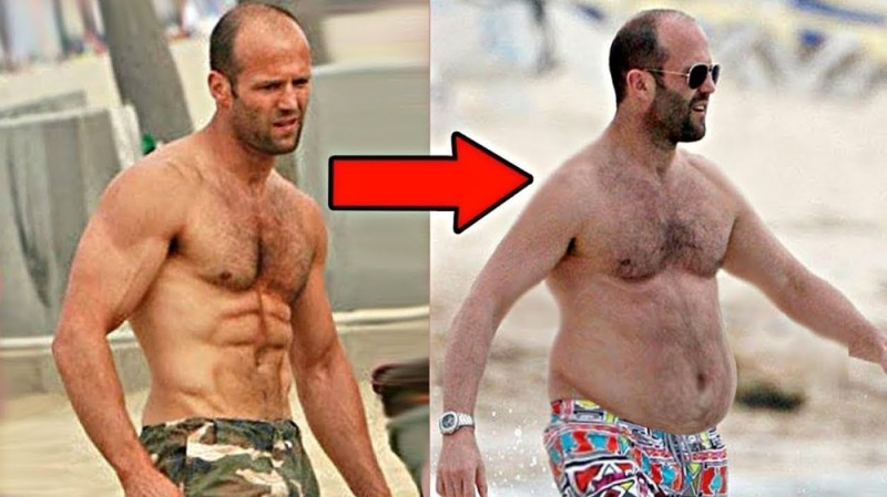 Create meme: Jason Statham is fat, Jason Statham's torso, Jason Statham on the beach