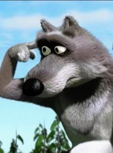 Create meme: bear wolf, Masha and the bear wolves, wolf with a finger to his temple