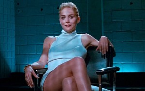 Create meme: Sharon stone basic instinct