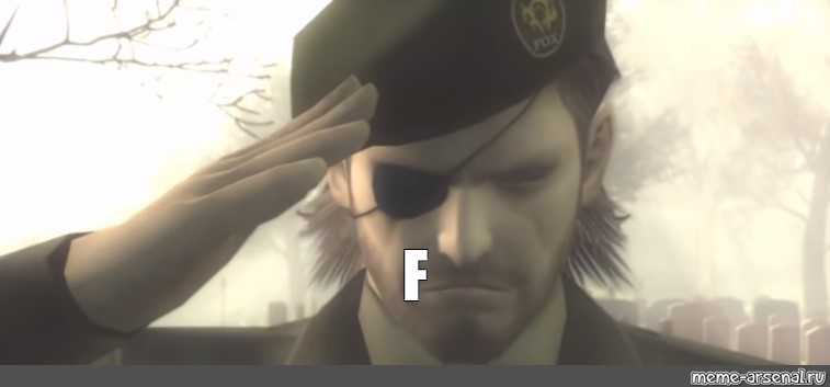 Create meme press f to pay respect, solid snake salutes, big boss