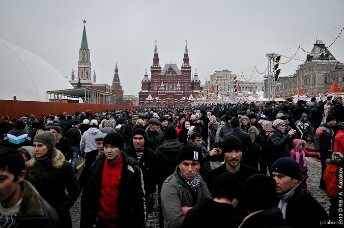 Create meme: migrants on red square, on red square , migrants Russia