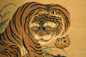 Создать мем: тигр японский, тигр в живописи, ито дзякутю тигр